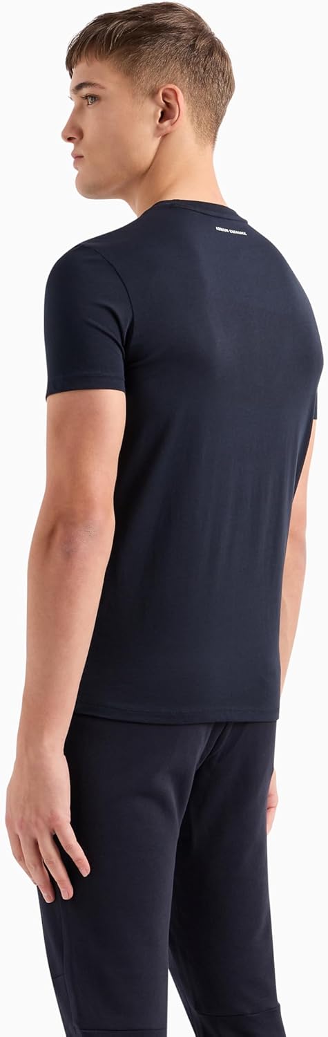Armani Exchange Herren Crew Quited Logo Tee T-Shirt XS Blau, XS Blau