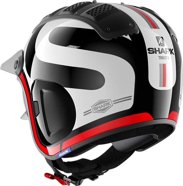 SHARK Herren NC Motorrad Helm, Schwarz/Weiss/Rot, XS