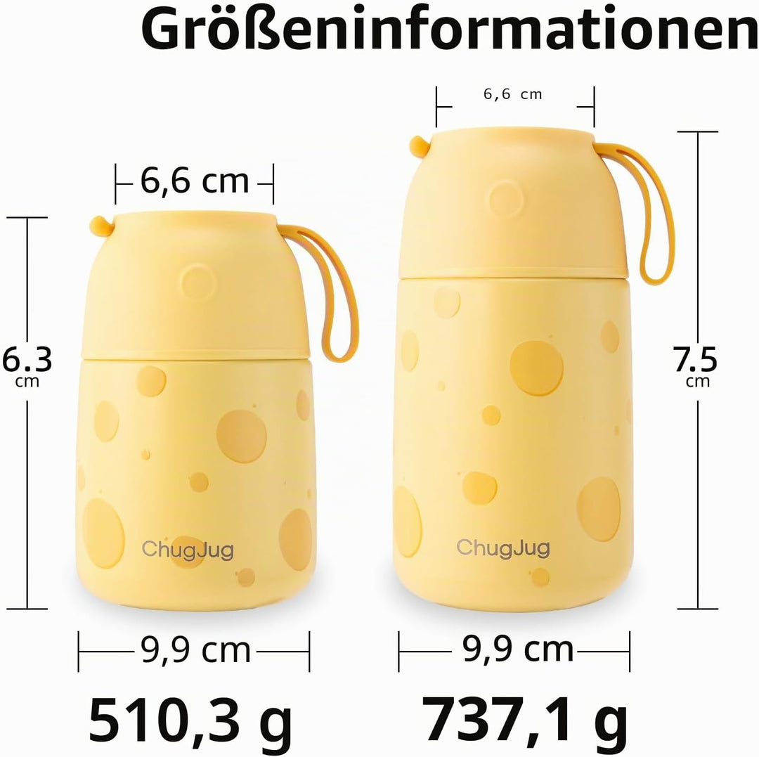 Thermobehälter für Essen 530ml, Edelstahl Thermobecher für Essen Warmhaltebehälter mit Löffel, Ausla