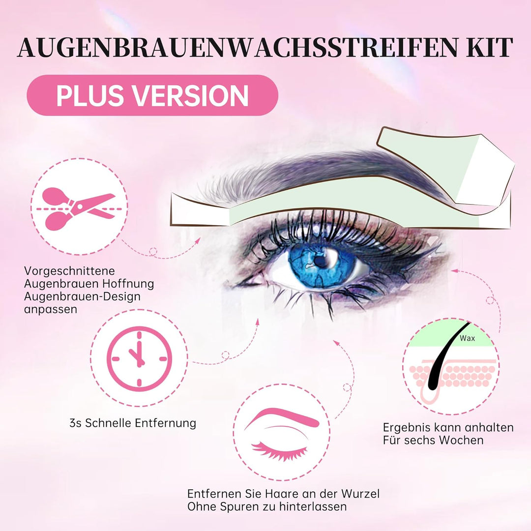 Beauty7 Kaltwachsstreifen für Gesicht, 48 Streifen, Enthaarungsstreifen, Augenbrauen und Lippen, nor