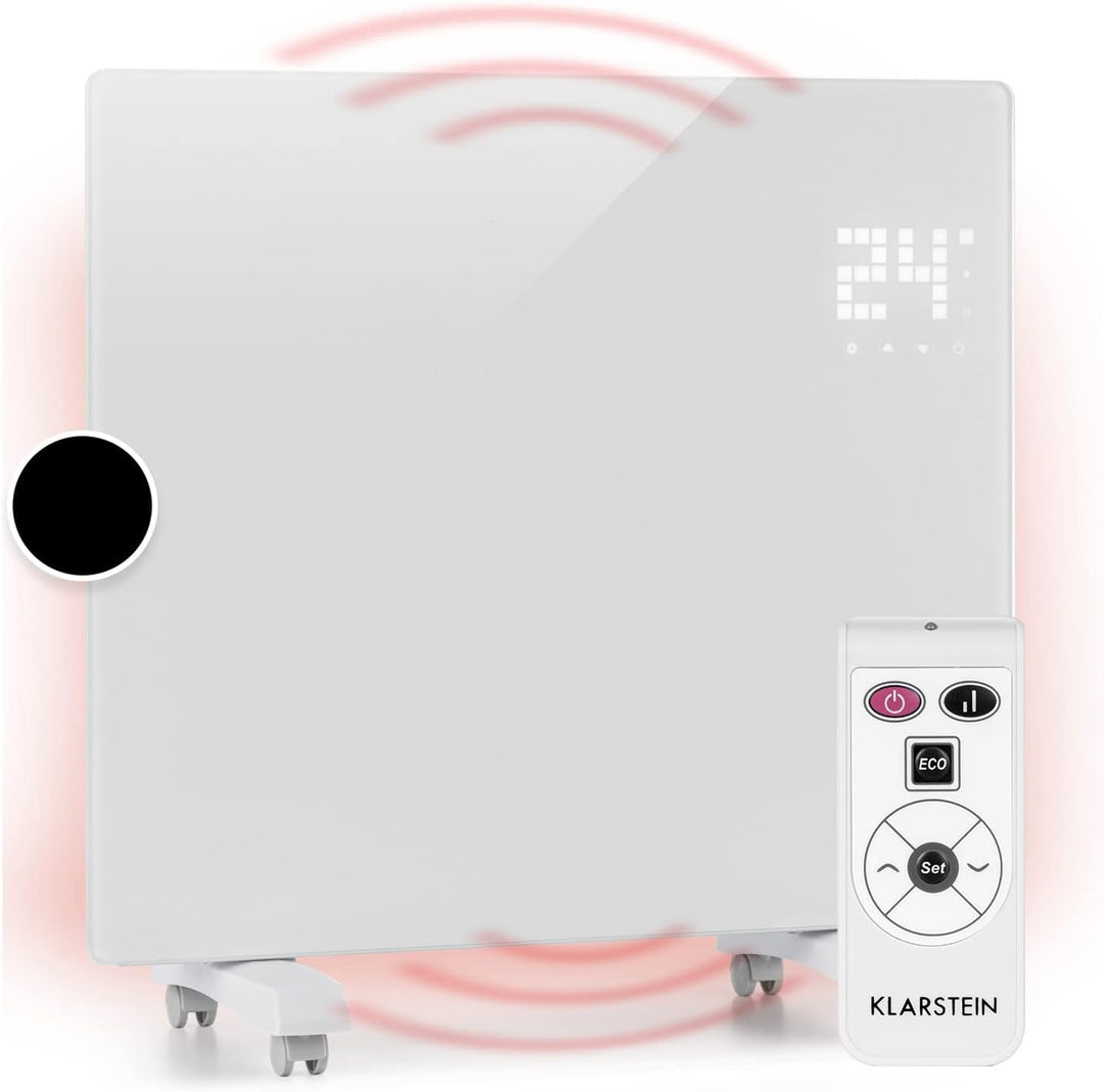 Klarstein Elektroheizung, Konvektor-Heizung mit Bodenrollen, Mobile Elektroheizung Energiesparend, S