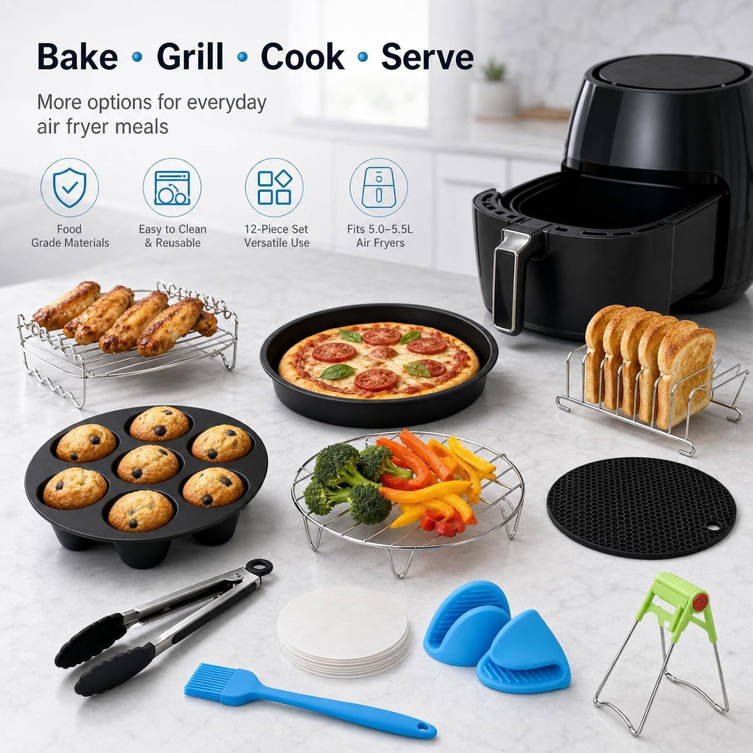 Airfryer Zubehör Set, 8 Zoll, für 5,0–5,5 L