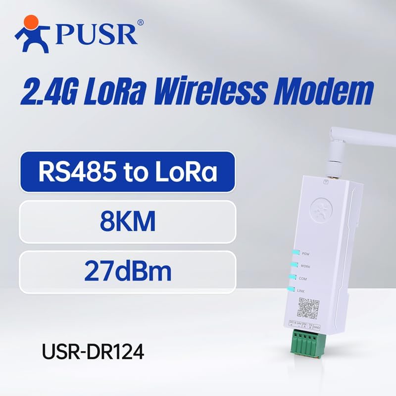 DIN-Schiene 27dBm 8KM 2.4G Lora Wireless Modem Modbus Transparente Übertragung RS485 zu LoRa at Comm