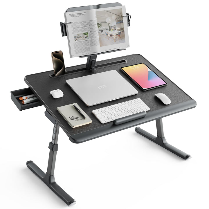 SAIJI Laptop Tisch [Premium XXL Extra Gross] mit Höhenverstellbarem Lesepult, Vielseitig Einsetzbare