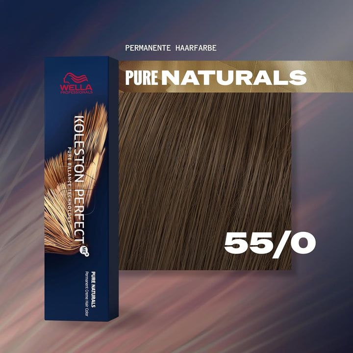 Wella 3 er Pack Koleston Perfect Me+ KP PURE NATURALS 55/0 hellbraun intensiv natur