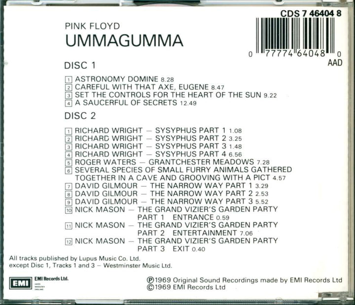 PINK FLLOYD / UMMAGAMMA, Audio-CD
