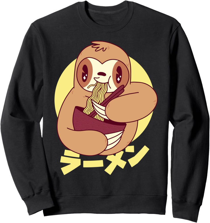 Sloth Ramen Funny Japanese Cute Noodles Kawaii Anime Sweatshirt