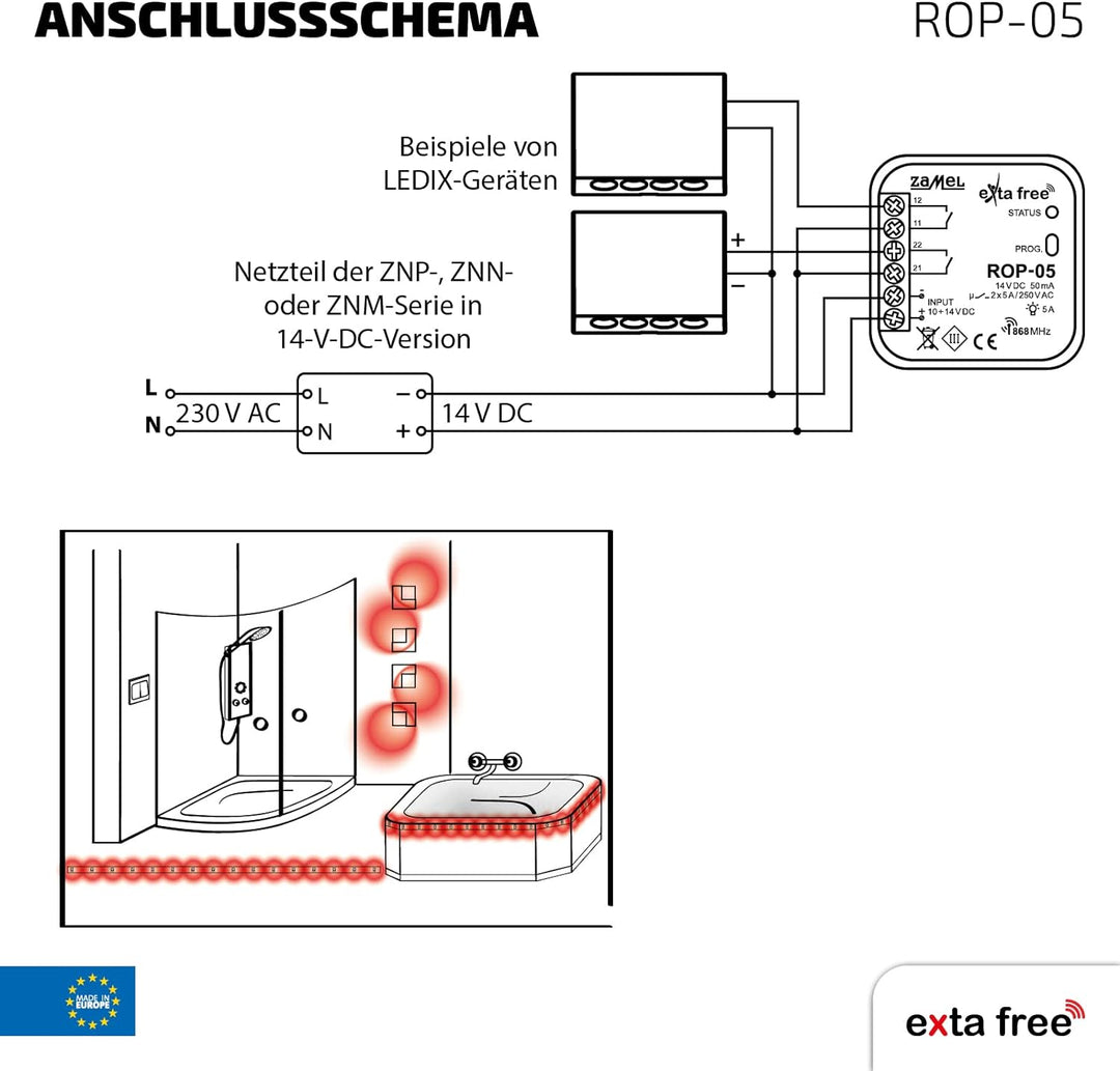 ZAMEL EXF10000091 ROP-05 Kabellose Steuerung, Silber
