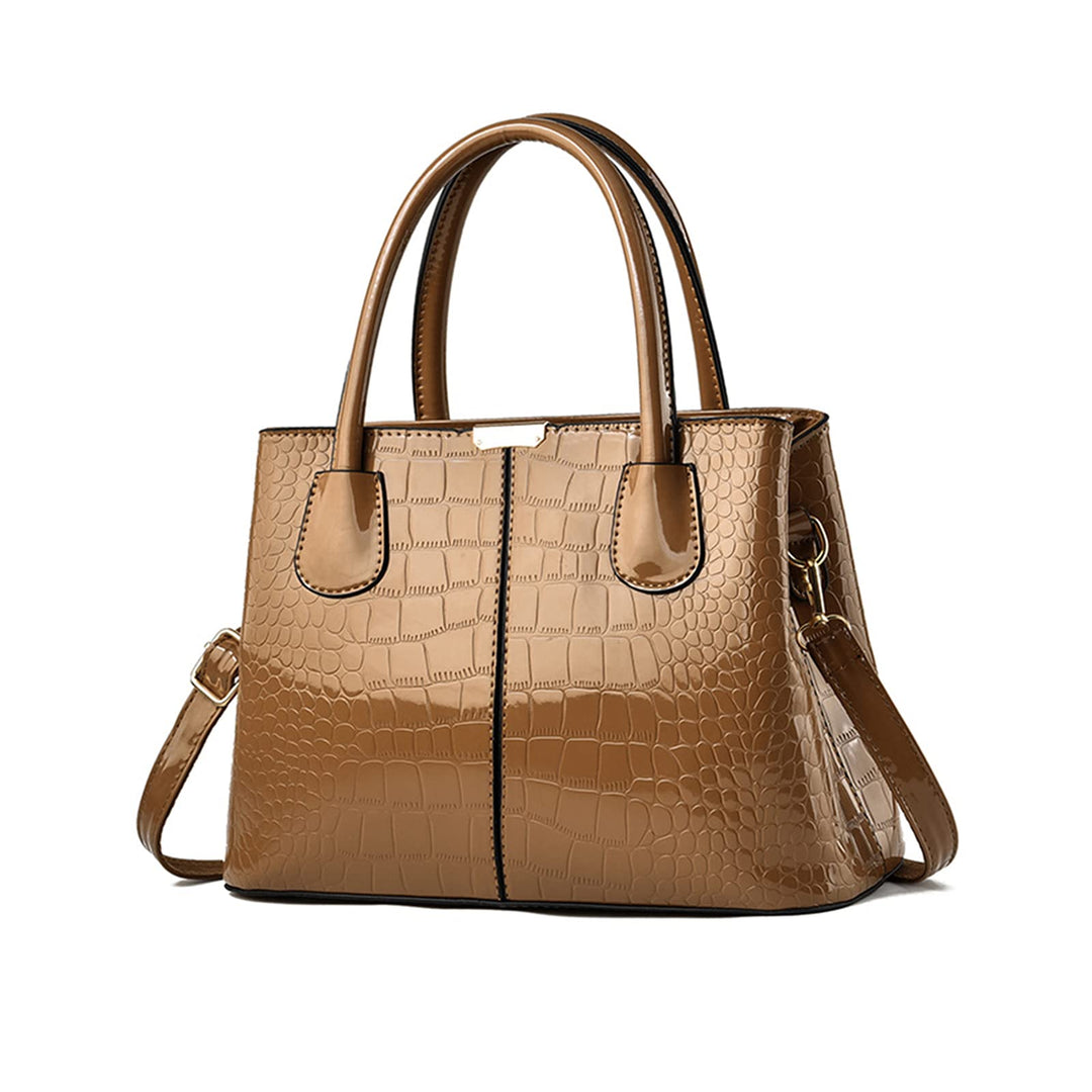 NICOLE &amp; DORIS Handtaschen Damen Mode Krokoprägung Henkeltasche Lackleder Handtasche Shopper Umhänge