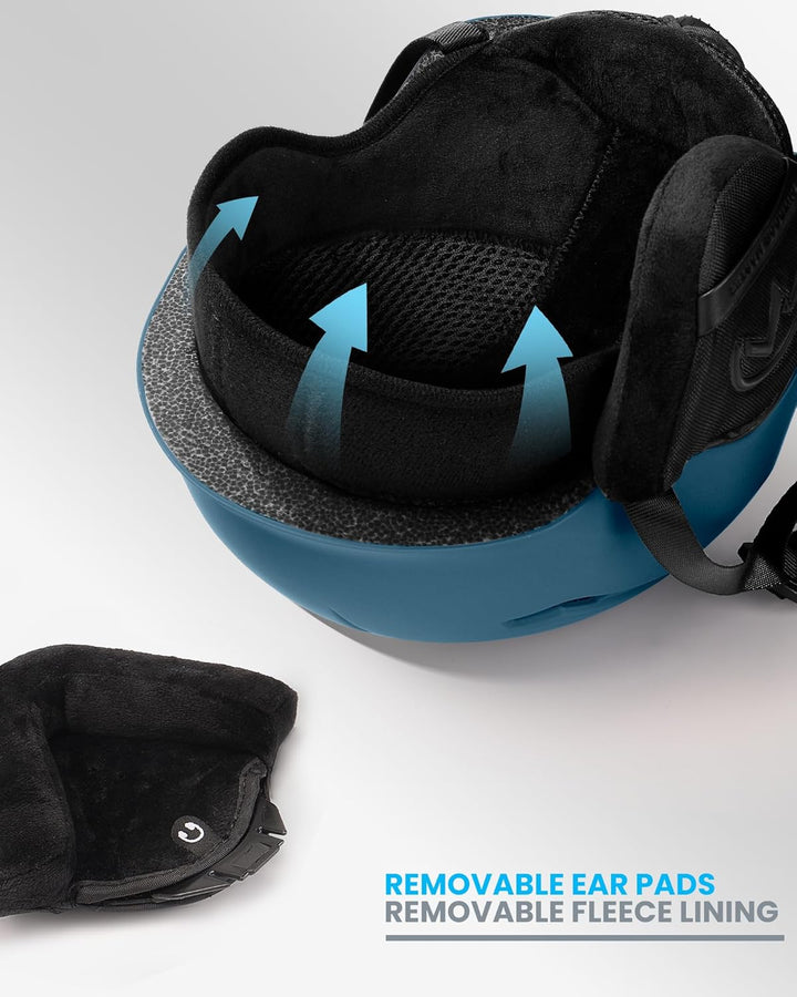 OutdoorMaster Skihelm-Set, Snowboard-Helm mit Brille für Erwachsene - 12 Belüftungsöffnungen - Skihe