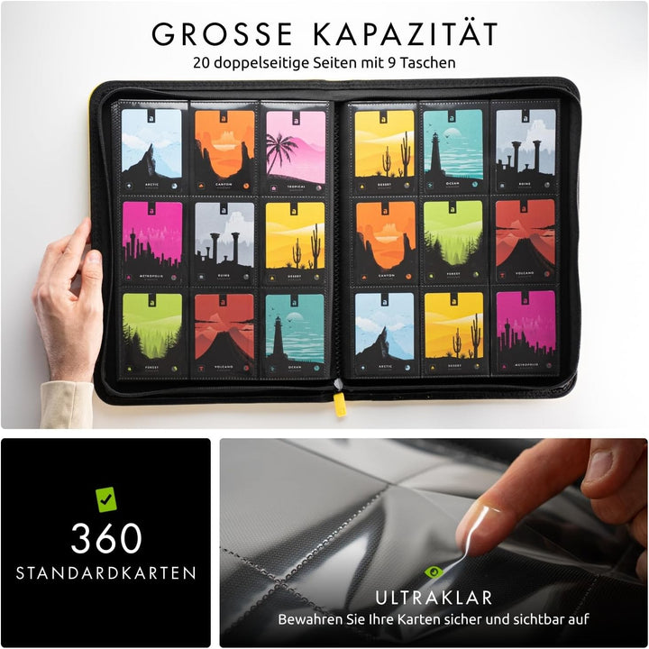 Vault X Premium eXo-Tec Zip Heftmappe - 9 Fächer Sammelkarten Trading Cards Mappe - 360 Fächer mit S
