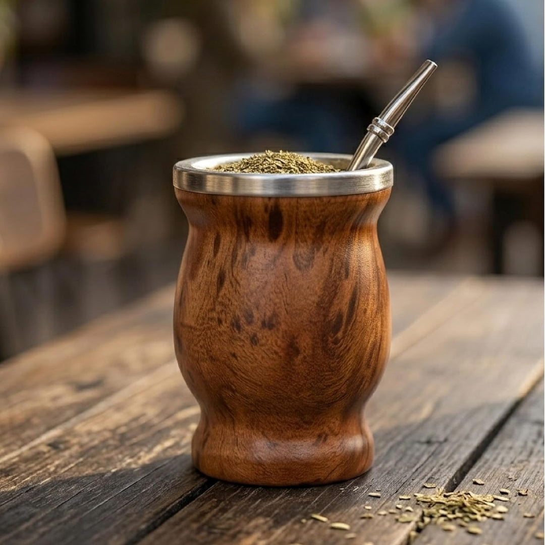 balibetov Yerba Mate Tee Set (Mate Becher) aus Rostfreiem Edelstahl mit Bombilla (Strohhalm) für Mat