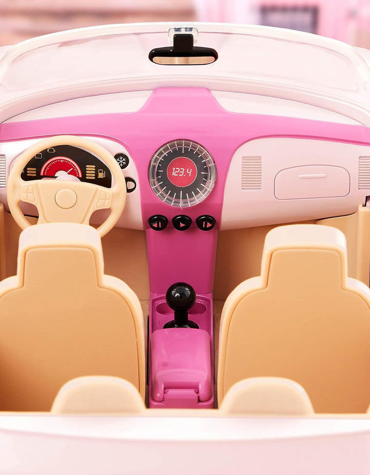 Lori - GEH überall hin! Cabrio-Auto - Hellrosa - Cabrio-Auto für Mini-Puppen - Rosa Fahrzeug für 15