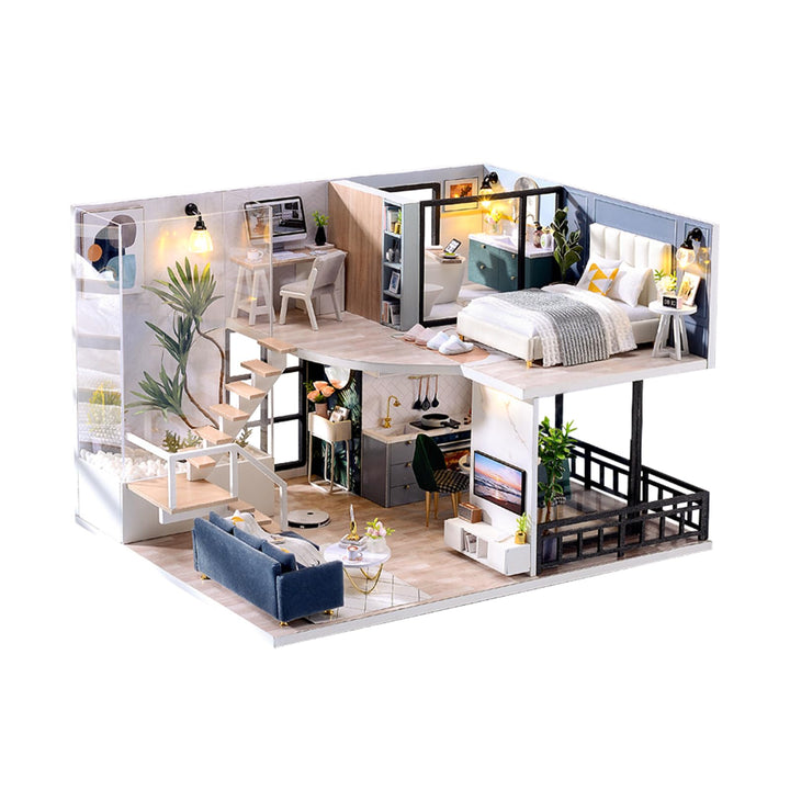 DIY Miniatur Haus Bausatz für Erwachsene,Puppenhaus Gewächshaus mit LED Licht,3D Puzzle Buchstütze a