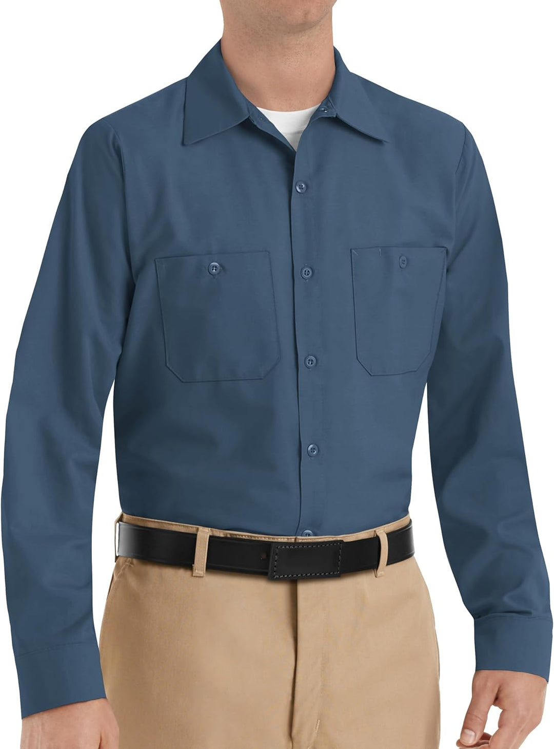 Red Kap Herren Industrial Regular Fit Langarm Button-Down-Arbeitshemd, S Dunkelblau