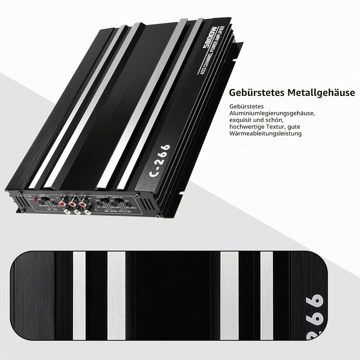 Shkalacar 4 Kanal Car Audio Verstärker, 5800W 12V Hochleistungsverstärker mit mehreren Kühllöchern,