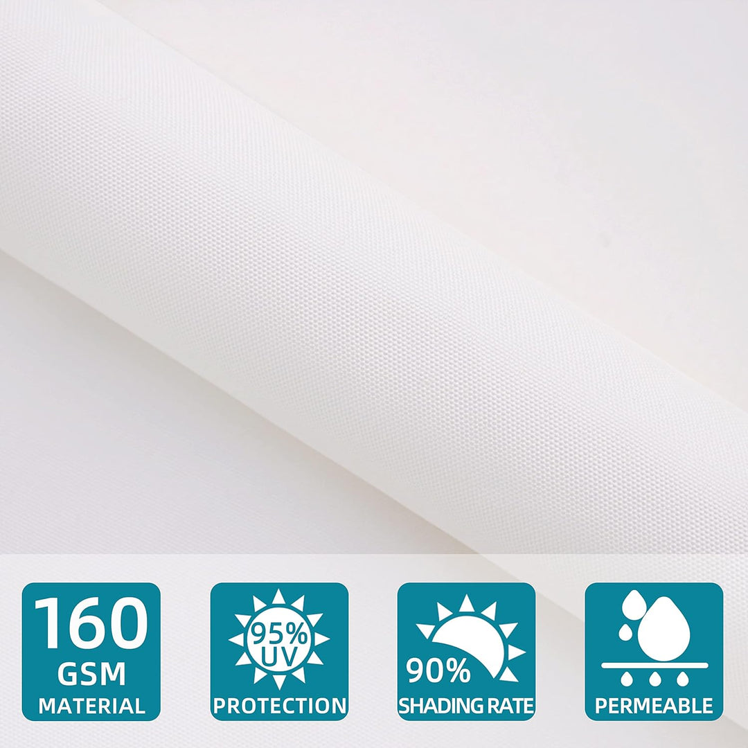 Sunnylaxx 4x6m Sonnensegel Rechteckig, Wasserdicht Sonnenschutz Sunsegel Color Creme, 95% UV-Schutz,