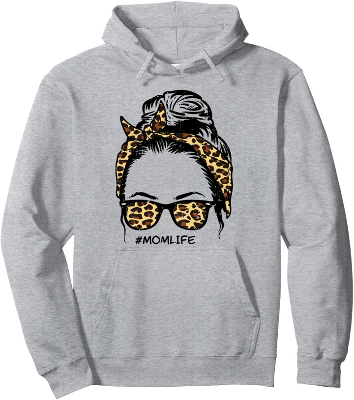 Mom Life Woman Leopard Bandana Sunglasses Mothers Day Women Pullover Hoodie