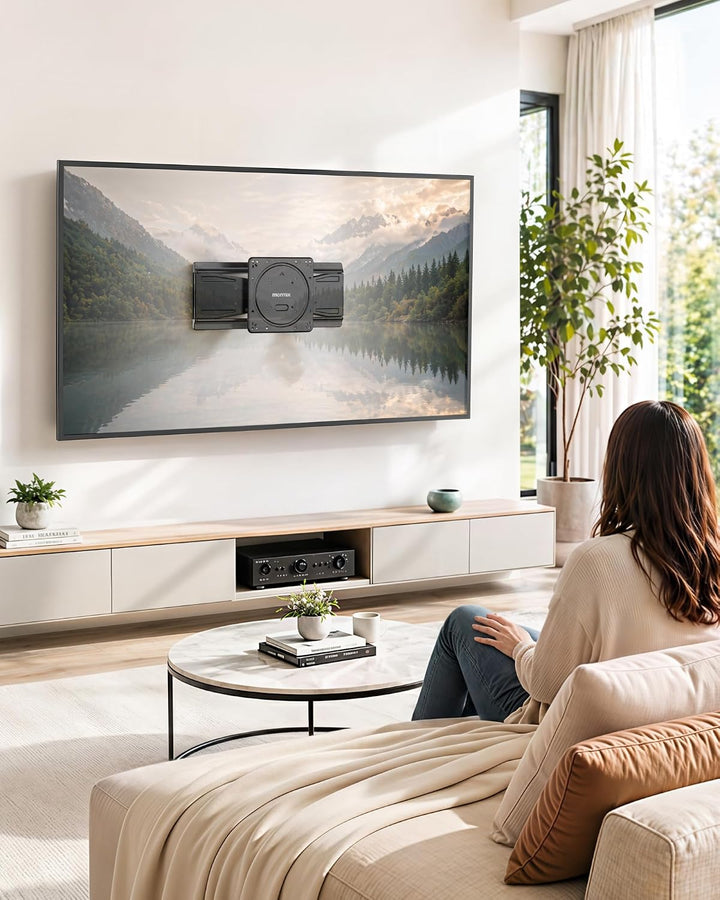 monTEK Ultra Slim TV Wandhalterung 23-43 Zoll bis 45kg, Max VESA 200x200mm | 1.1" Dünne, Ausziehbar,