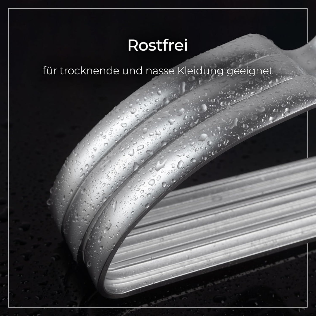 Parusia Kleiderbügel Silber, 42cm breit, 1cm stark, Kleiderbügel Metall rostfrei, formstabil, zur pl