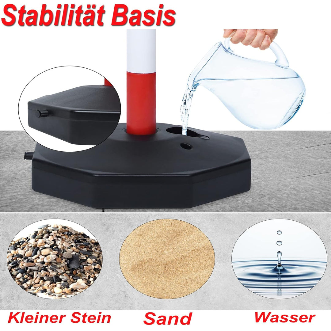 YRHome 4 Stück Absperrpfosten 82x28x28 cm Kettenpfosten aus Kunststoff Absperrung Sperrpfosten mit 4
