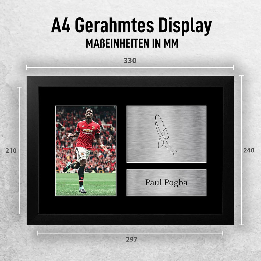 HWC Trading Paul Pogba A4 Gerahmte Signiert Gedruckt Autogramme Bild Druck-Fotoanzeige Geschenk Für