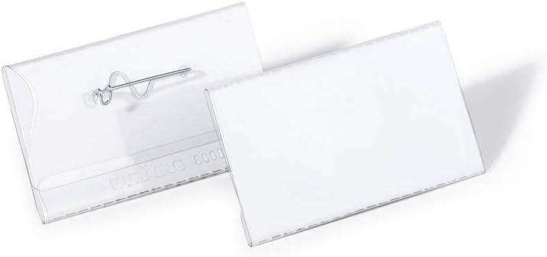 Durable Namensschild mit Nadel, 30 x 60 mm, transparent, Packung à 100 Stück, 800619 30 x 60 mm Well