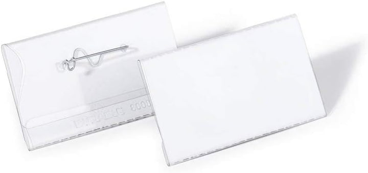 Durable Namensschild mit Nadel, 30 x 60 mm, transparent, Packung à 100 Stück, 800619 30 x 60 mm Well