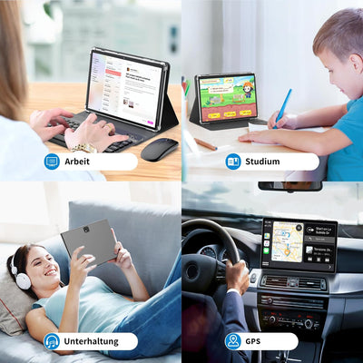 QDDQ Tablet 10 Zoll, 2-in-1 Tablet mit Tastatur, Android 13 Tablet, 256GB ROM+1TB TF, 8000mAh mit Hü