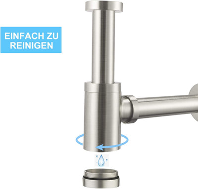 Design Siphon für Waschbecken & Waschtisch, Keymark Messing Syphon Sifon Universal Designsiphon, Bad