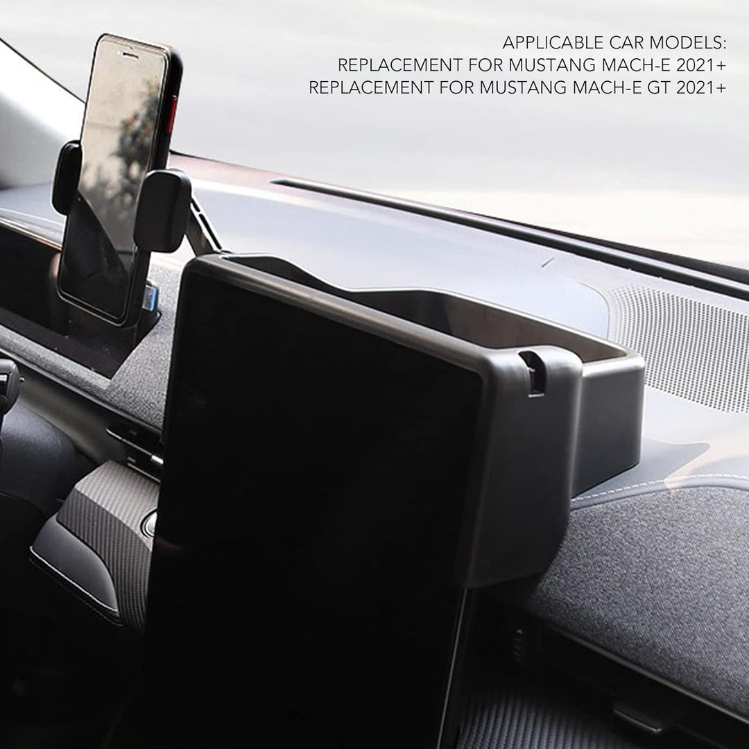 Mittelkonsole Armaturenbrett Aufbewahrungsbox mit Telefonhalter ABS Ersatz für Mustang Mach E 2021+