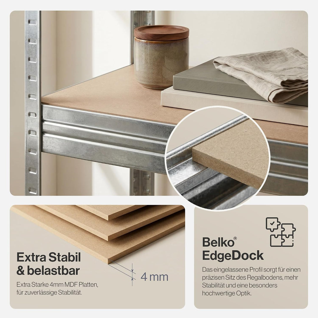 Panorama24 Lagerregal verzinkt belastbar bis 320kg - Masse: 160 x 80 x 40 cm, Regal Kellerregal Stec