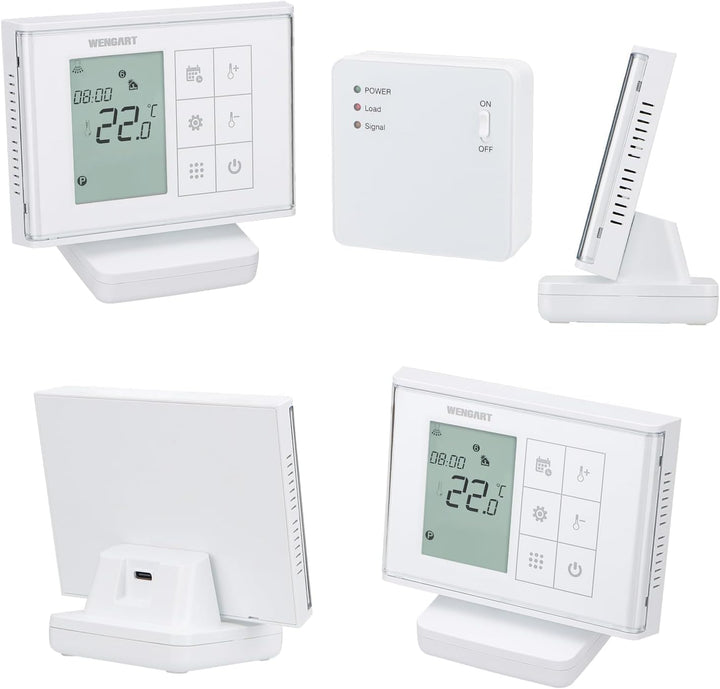 Wengart Wireless Thermostat WG010RF,Batteriebetrieben mit Empfänger,Wöchentliche Programmierung,Kein