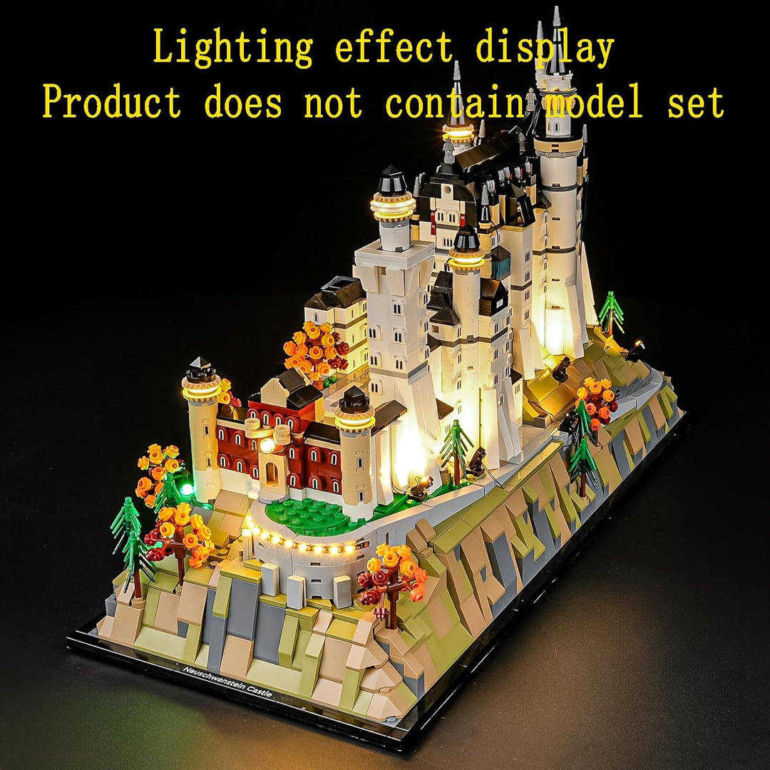 GEAMENT LED Licht-Set Kompatibel mit Lego Schloss Neuschwanstein Architecture 21063 Bausteine Modell