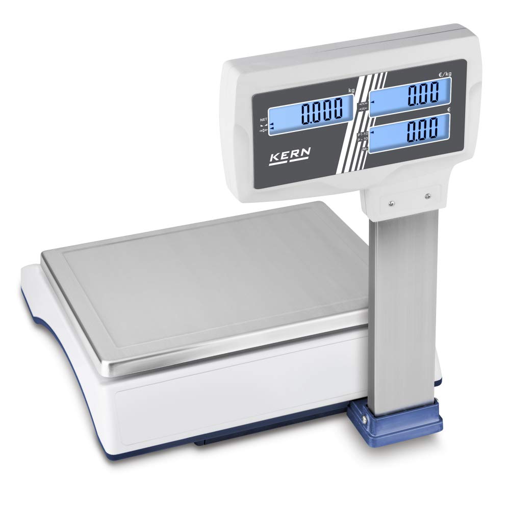 Hochwertige Ladenwaage mit grossem Artikelspeicher [Kern RIB 6K-3HM] Preisrechnende Waage mit komfor