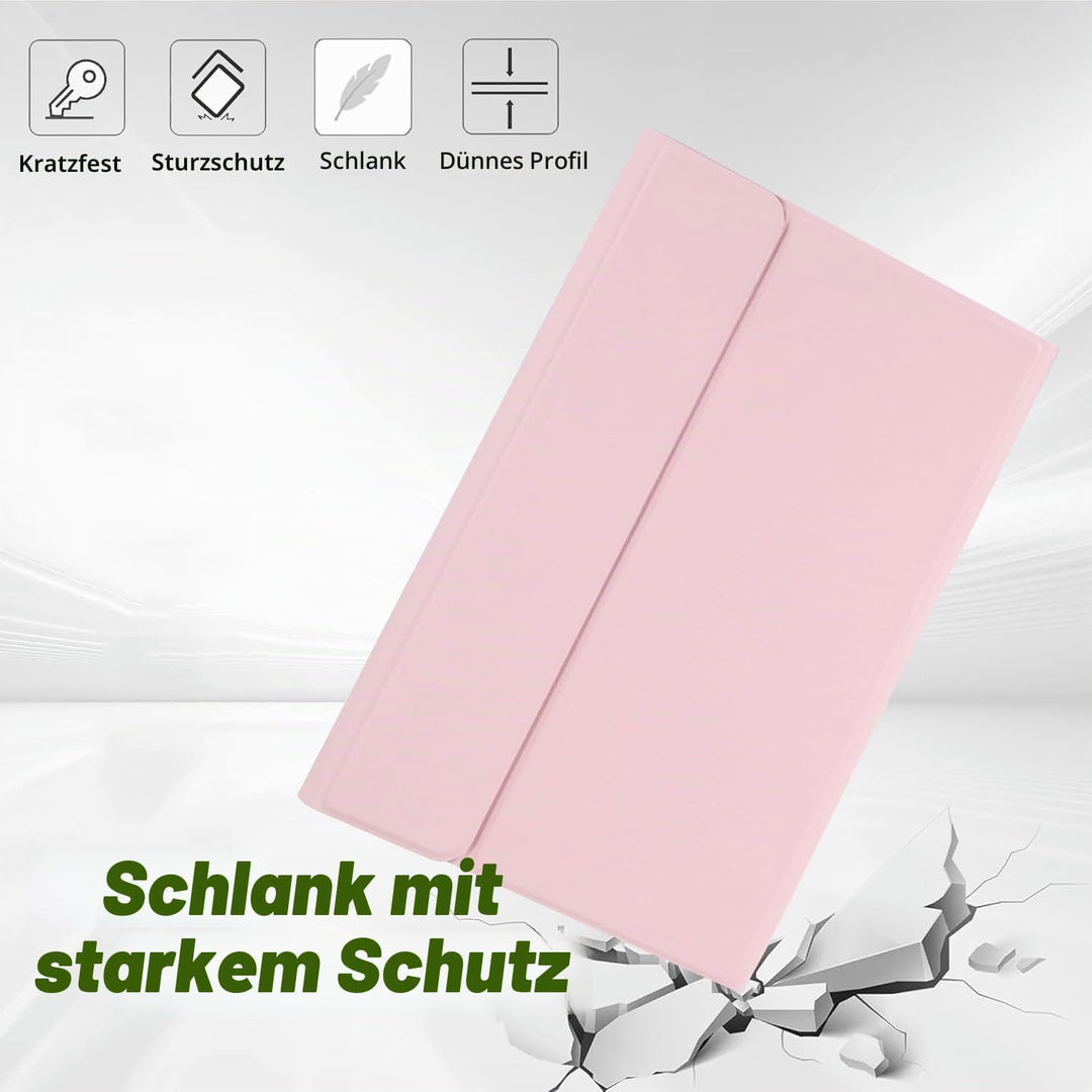 Tastatur mit Hülle für Lenovo Idea Tab Tablet 11", TPU Rückseite Hülle mit Magnetisch Abnehmbarer QW