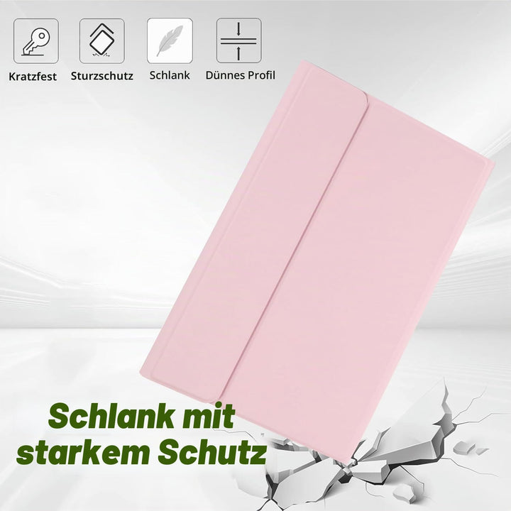 Tastatur mit Hülle für Lenovo Idea Tab Tablet 11", TPU Rückseite Hülle mit Magnetisch Abnehmbarer QW