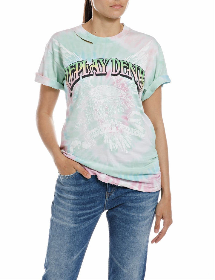 Replay Damen T-Shirt XS 010 Multicolor, XS 010 Multicolor