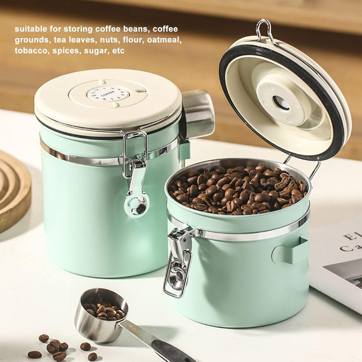 Yosoo Health Gear Kaffeekanister, Minzbohnen Aufbewahrung, Luftdicht, Edelstahl, mit Datumsanzeige