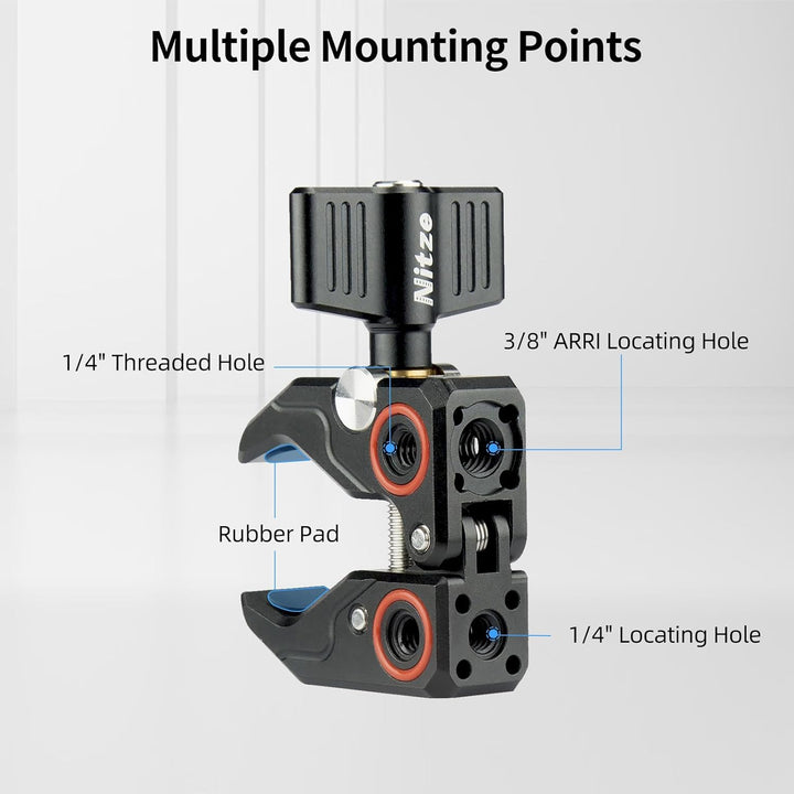 Nitze Super Clamp Klammer with 3/8" to 1/4" Thread Adapter, Payload Up to 5 Kg,Crab Shaped Camera Cl