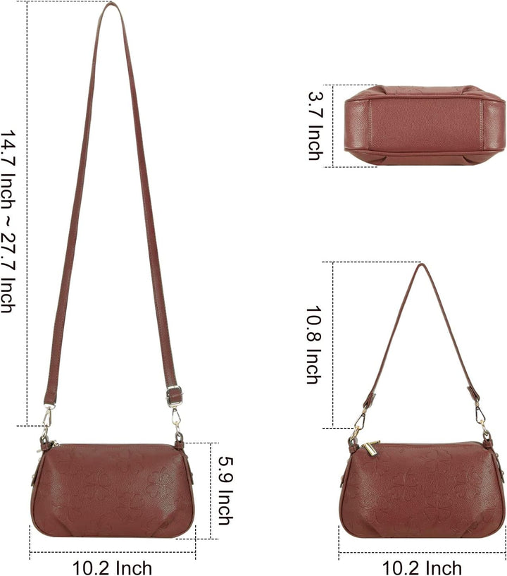 HAWEE Damen Handy Umhängetasche Leder Klein Crossbody Schultertasche mit Verstellbar Abnehmbar Schul