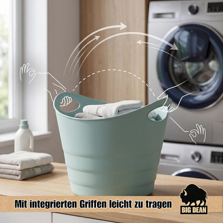 2 Stück Elastischer Gummitrog Trog mit Tragegriffen Universal Flexibler Gartenkorb Mehrzwecktrog ca.