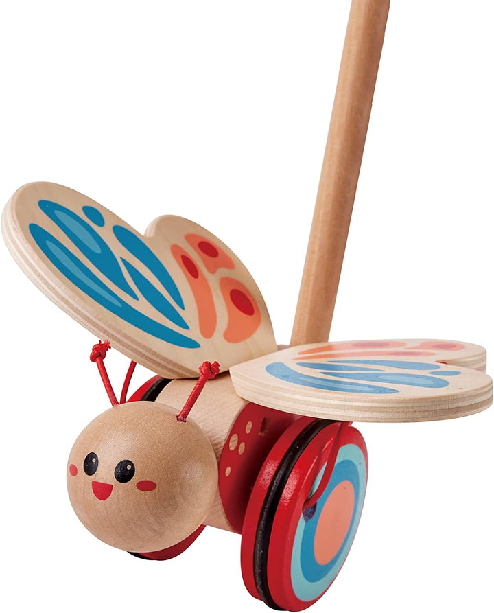 Hape Schiebetier Schmetterling mit bewegenden Flügeln aus Holz