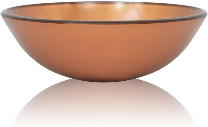 vidaXL Waschbecken Hartglas 42cm Braun Aufsatzbecken Waschschale Waschtisch, Braun