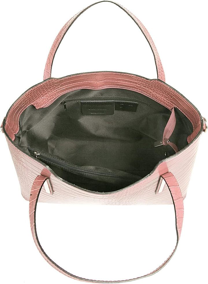 Cluty Handtasche Echt Leder Damen - 020454 Alt-rosa, Alt-rosa