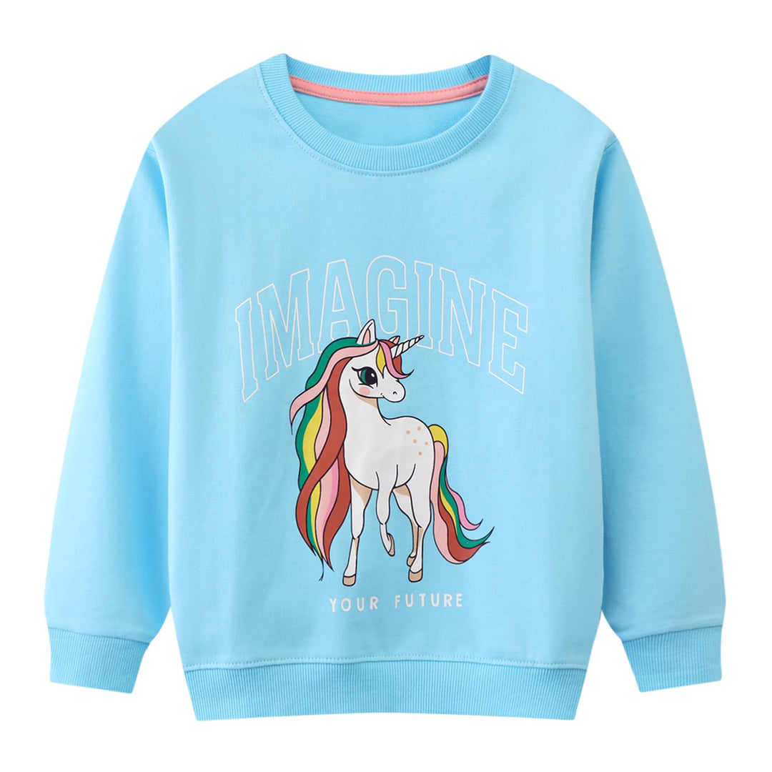 Codkkre Sweatshirt Mädchen Pullover für Kinder Süss Cartoon Sweater Mädchen Langarmshirts aus Baumwo