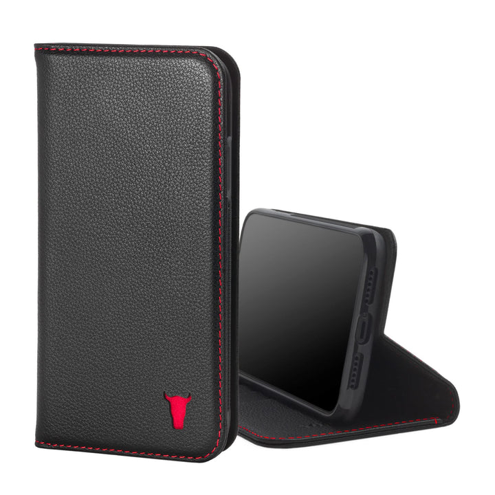 TORRO Hülle kompatibel mit iPhone 11– Premium Leder Hülle mit Standfunktion und Kartenfächern (Schwa