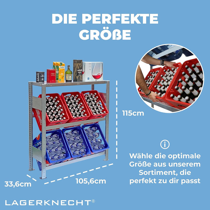 Lagerknecht Getränkekistenregal 6 Kisten Made in Germany professionelle Ordnung für Kisten Regal für