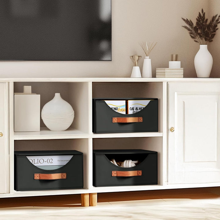 DIMJ Schubladen Ordnungssystem Schubladenboxen - 4 Stück Aufbewahrungsbox Faltboxen Organizer Schubl