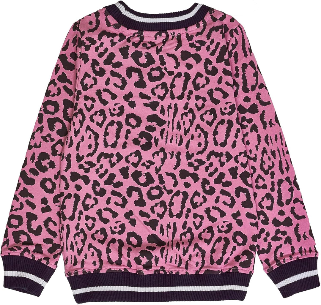 Winkiki Kinder Teenager Mädchen Pullover Leopardenmuster Longsleeve Langarm. Rosa 128, Rosa 128